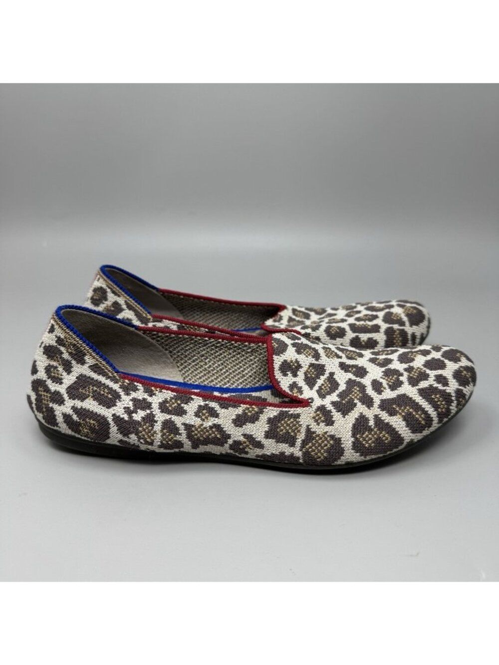 Rothy's The Loafer Mocha Spot Leopard Animal Print Flats Womens Sz 7 Slip On
